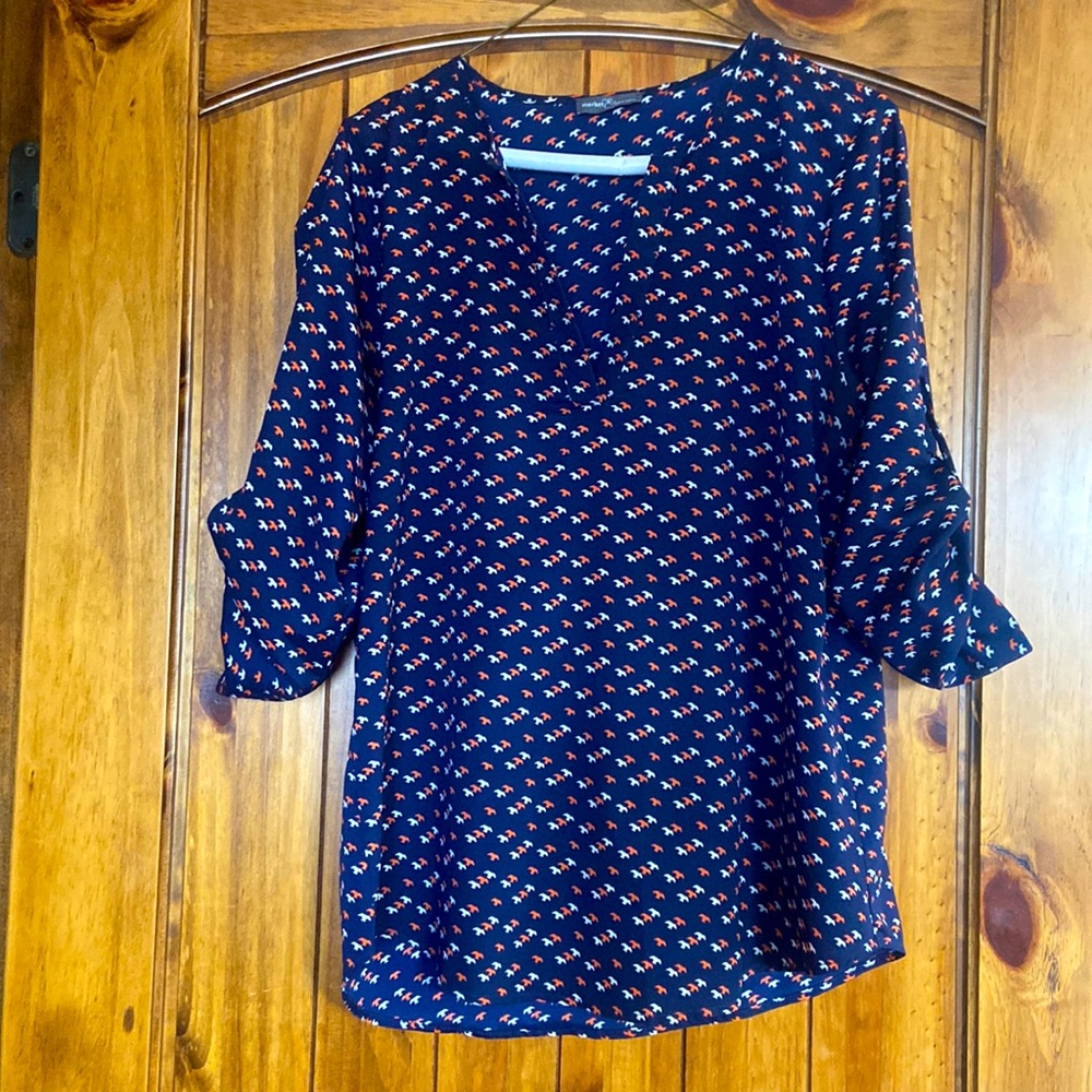 Woman's blouse with bird pattern